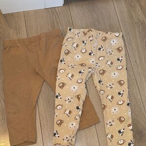 Kids Brown and Tan Animal Print Leggings